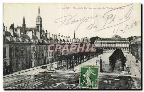 Nancy - Place de la Carriere vue prise de l&#39Arc de Triomphe - Cartes postales