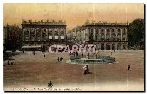 Nancy - La Place Stanislas vers le Theatre - Cartes postales