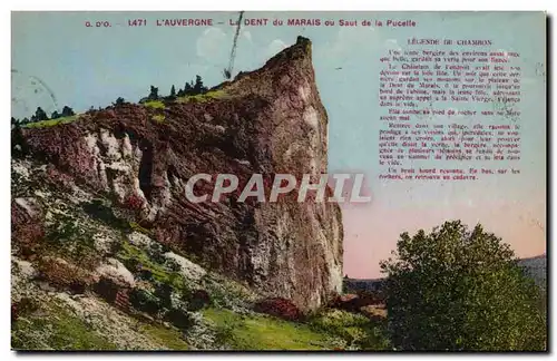 Cartes postales Auvergne La dent du MArais ou saut de la pucelle (legende de Chambon)