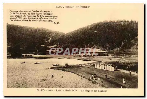 Cartes postales Auvergne Lac Chambon La plage et ses baigneurs