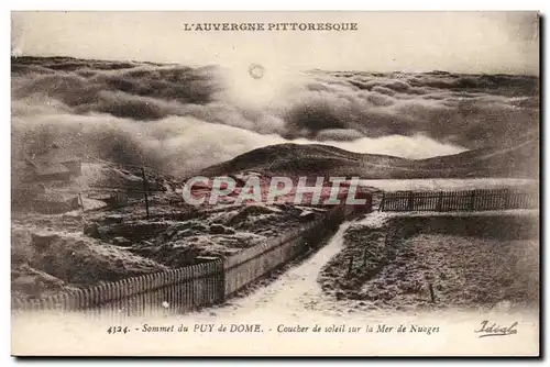 Ansichtskarte AK Auvergne Sommet du Puy de Dome Coucher de soleil sur la mer de nuages