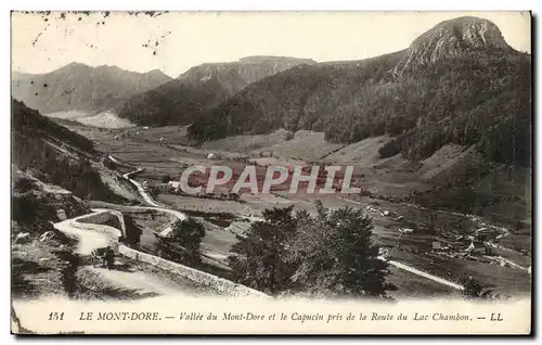 Mont Dore Ansichtskarte AK Vallee du mont Dore et le Capucin pris de la route du lac Chambon