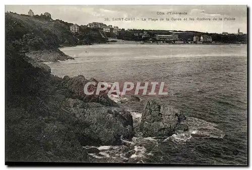 Saint Cast Cartes postales La plage de la Garde et les rochers de la pointe