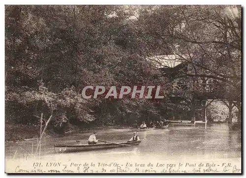 Lyon Cartes postales Parc de la tete d&#39or Un bras du lac vers le pont du bois