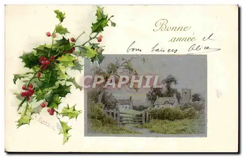 Cartes postales Fantaisie Voeux Bonne annee et bons baisers