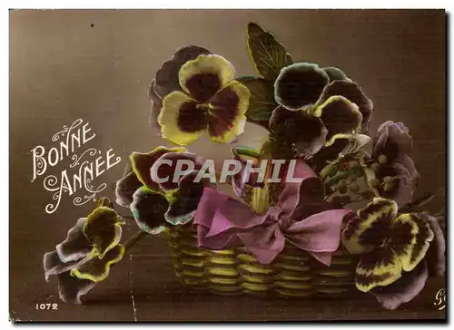 Cartes postales Fantaisie Bonne annee Fleurs