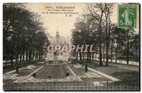 Vincennes Cartes postales Le cours Marigny et la statue de Daumesnil
