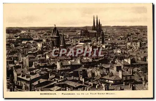 Bordeaux Cartes postales Panorama vu de la tour Saint Michel