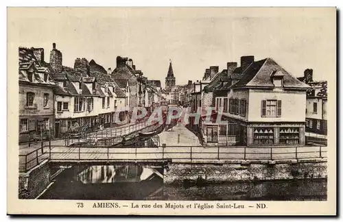 Amiens Ansichtskarte AK La rue des majors et l&#39eglise Saint Leu (epicerie mercerie)