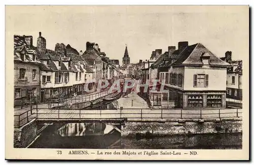 Amiens Cartes postales La rue des majors et l&#39eglise Saint Leu (epicerie mercerie)