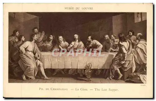 Musee du Louvre Cartes postales Philippe de Cahmpagne La CEne The last supper (Jesus Christ)