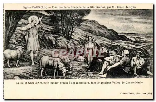 Cartes postales Eglise d&#39ars Peinture d ela chapelle de la glorification par Borel de Lyon Le saint cure d&#3
