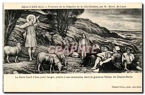 Cartes postales Eglise d'ars Peinture d ela chapelle de la glorification par Borel de Lyon Le saint cure d