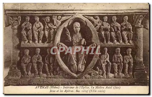 avenas Cartes postales interieur de l'eglise Le maitre autel Jesus et les apotres