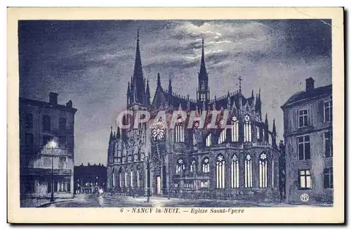 Nancy la nuit Ansichtskarte AK Eglise Saint Epvre