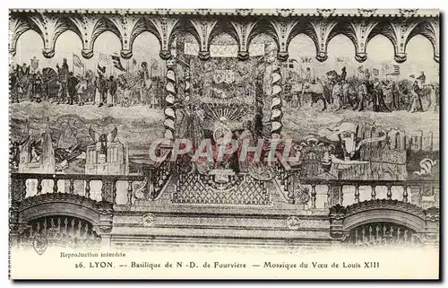 Lyon Cartes postales Basilique de ND de Fourviere Mosaique du Voeu de Louis XII