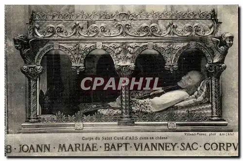 Cartes postales Corps du sain cure d'ars dans sa chasse