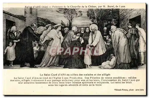 Cartes postales Eglise d&#39ars Peinture de la chapelle de la chasse par M Borel Cure au milieu des malades