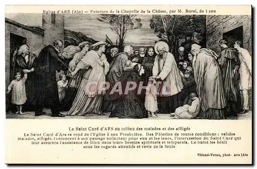 Cartes postales Eglise d'ars Peinture de la chapelle de la chasse par M Borel Cure au milieu des malades
