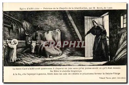 Eglise d&#39ars Cartes postales Peinture de la chapelle de la glorification par Borel Sainte Vierge (vache)