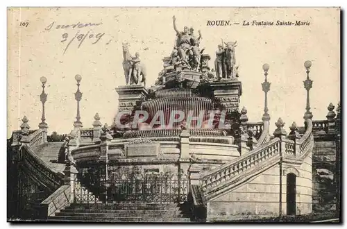 Rouen Cartes postales La fontaine Sainte Marie