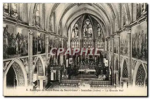 Basilique de Notre DAme du Sacre Coeur Cartes postales Issoudun La grande nef