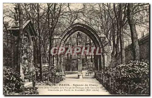 Paris (5eme) Square de Cluny Porte de la chapelle de la vierge de l&#39abbaye de St Germain construi