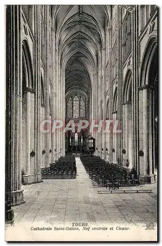 tours Ansichtskarte AK CAthedrale Saint Gatien nef centrale et choeur