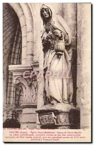 TRoyes Ansichtskarte AK Eglise Sainte Madeleine Statue de Sainte Marthe