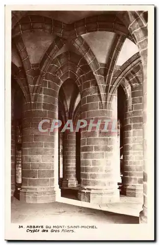 Mont Saint Michel Cartes postales Abbaye Crypte des gros piliers