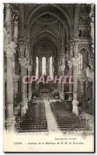 Lyon Cartes postales Interieur de la basilique de ND de Fourviere