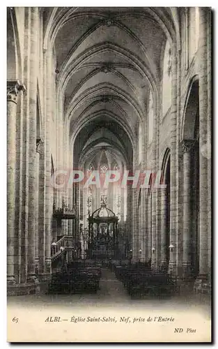 Albi Cartes postales Eglise Saint SAlvi Nef prise de l'entree