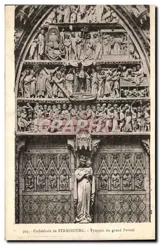 Cartes postales Cathedrale de Strasbourg Tympan du grand portail