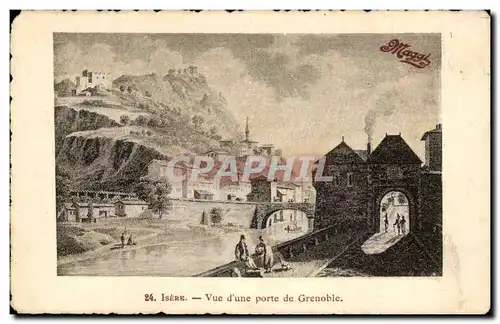 Isere Cartes postales Vue d&#39une porte de Grenoble