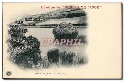 Cartes postales offert par les Perles du Japon Puy de Dome Cartes postales Lac Chambon (publicite Nippon)