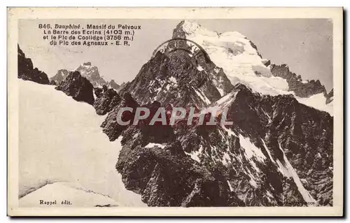 Dauphine Ansichtskarte AK Massif du Pelvoux La barre des Ecrins et le pic de Coolidge du pic des Agneaux