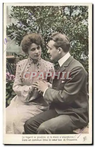 Cartes postales Fantaisie Couple Le regard se penetre et la main s&#39abandonne