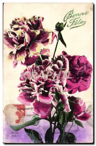 Cartes postales Fantaisie Fleur Bonne fete