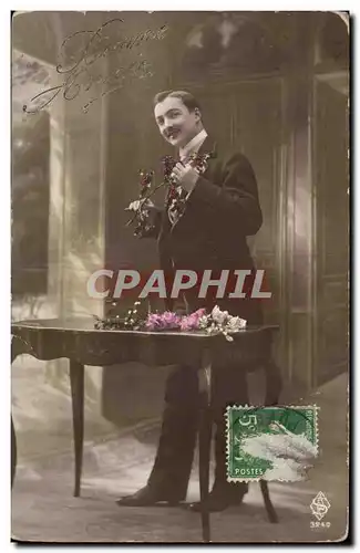 Cartes postales Fantaisie Homme Bonne annee