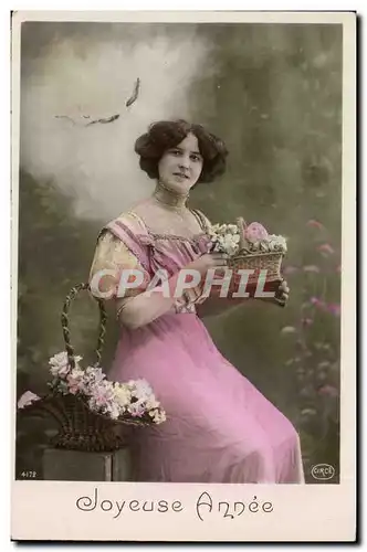 Cartes postales Fantaisie Femme Joyeuse annee