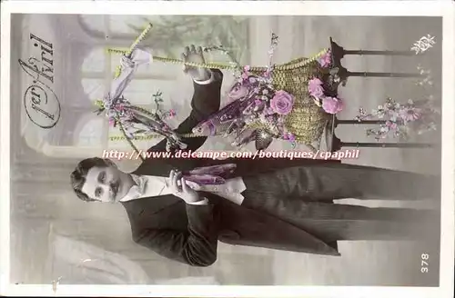 Cartes postales Fantaisie Homme 1er avril Poisson paques
