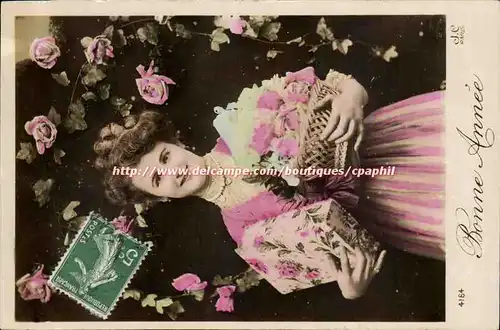 Cartes postales Fantaisie Femme Bonne annee