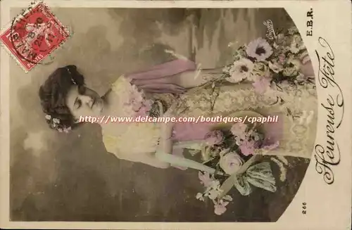 Cartes postales Fantaisie Femme Heureuse fete