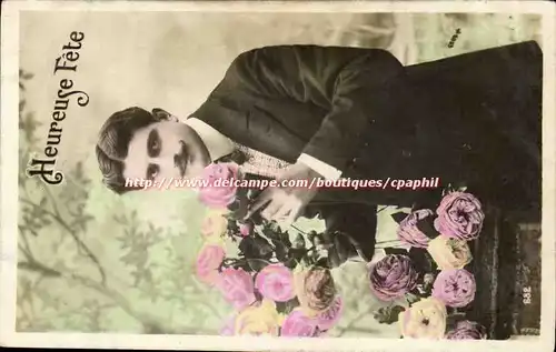 Cartes postales Fantaisie Homme Heureuse fete