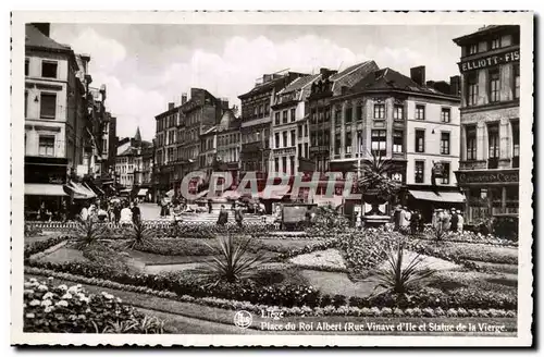 Belgique Belgie Liege Cartes postales Place du roi Albert (rue Vinave d&#39ile et statue de la vierge)