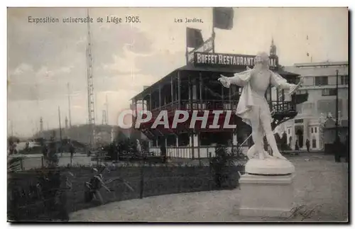 Belgique Belgie Liege Cartes postales Exposition universelle de Liege 1905 Les Jardins (buffet restaurant centra
