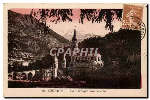 Lourdes Ansichtskarte AK La basilique vue de cote