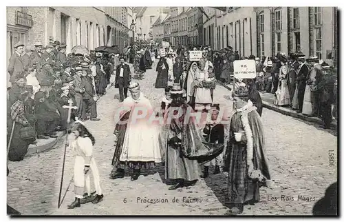 Belgie Belgique Procession de furnes Cartes postales Les rois mages TOP