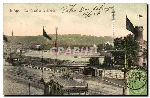 Belgie Belgique Liege Ansichtskarte AK Le canal et la Meuse