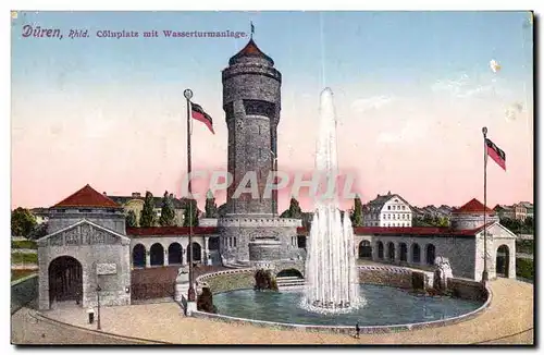 Cartes postales Duren Rhld Colnplatz mit Wasserturmanlage